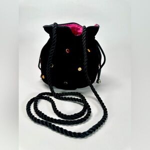 Bob Mackie Velvet Studded Bucket Bag